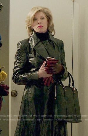 Diane's leather trench coat on The Good Fight