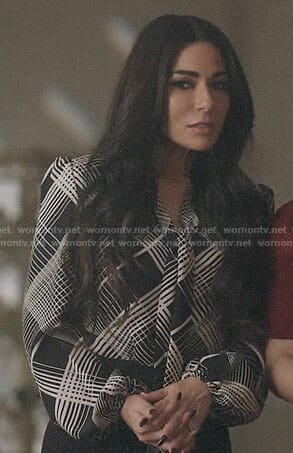 Hermione's black plaid blouse on Riverdale