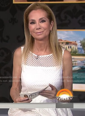 Kathie's white textured dress on Today