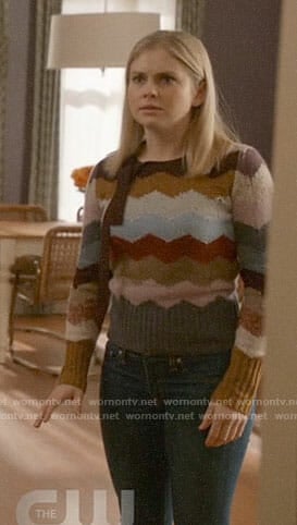 Liv's chevron striped sweater on iZombie