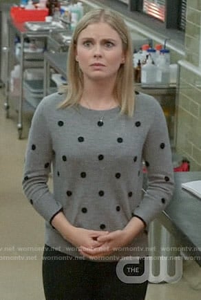 Liv's grey polka dot sweater on iZombie