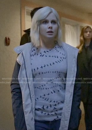 Liv's bird print sweater on iZombie