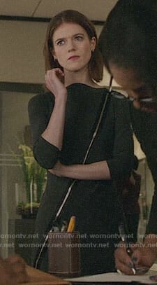 Maia's grey zip front dress on The Good Fight