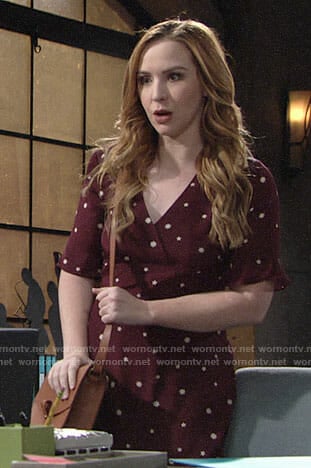 Mariah's red star print dress on The Young and the Restless