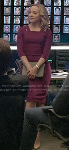Marissa's purple dress with cutouts on Bull