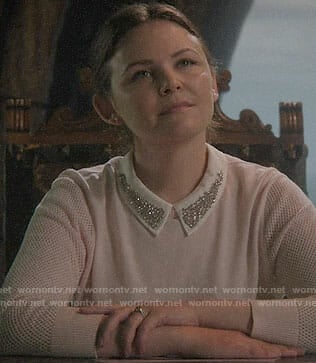Mary's pink sweater with embellished collar on Once Upon a time