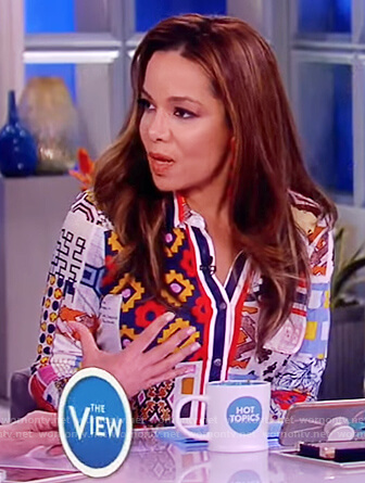 Sunny's mixed print shirtdress on The View
