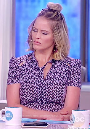 Sara's printed shoulder cutouts dress on The View