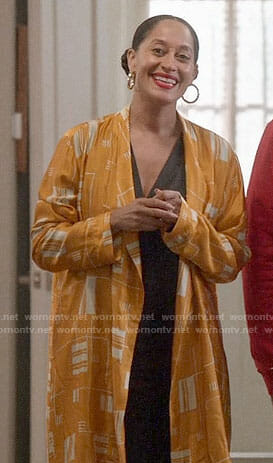 Bo's yellow printed jacket on Black-ish