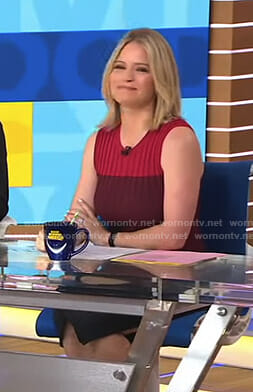Sara's red and black colorblock dress on Good Morning America