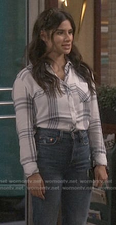 Sofia's white plaid shirt on Superior Donuts