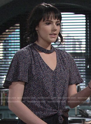 Tessa's choker neck top on The Young and the Restless