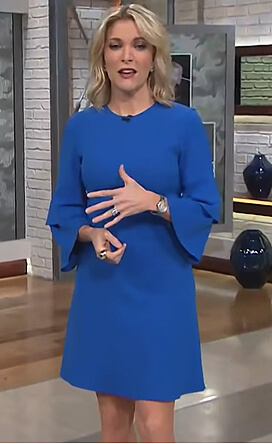 Megyn's blue tiered bell sleeve dress on Megyn Kelly Today