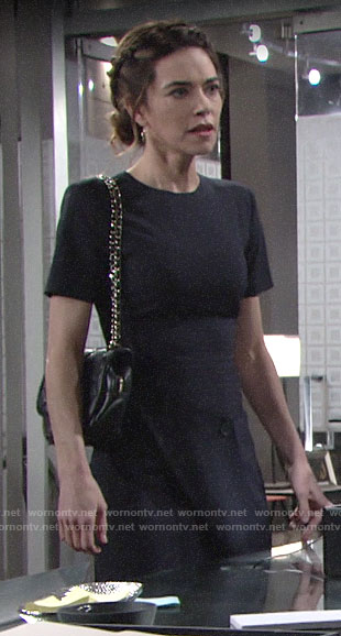 Victoria's pinstriped dress on The Young and the Restless