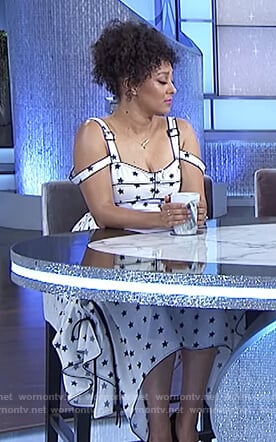 Tamera's white star print dress on The Real