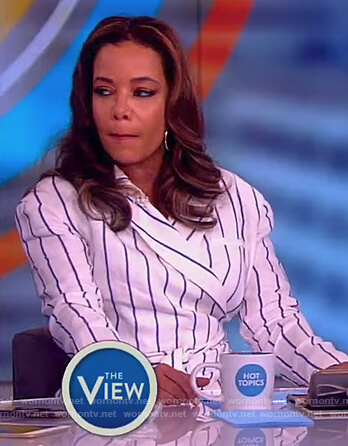 Sunny's white striped wrap dress on The View