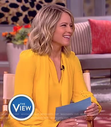 Sara's yellow eyelet sleeve mini dress on The View