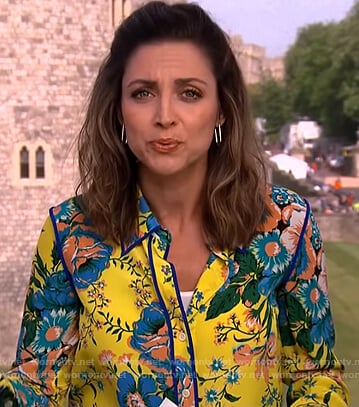 Paula's yellow floral print blouse on The View