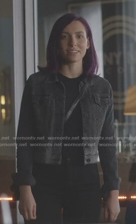 Alannah's black ombre denim jacket on Nashville
