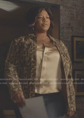 Carlotta's distressed leopard jacket on Star