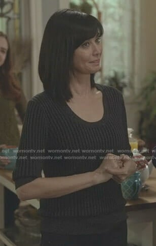 Cassie's metallic ribbed sweater on Good Witch