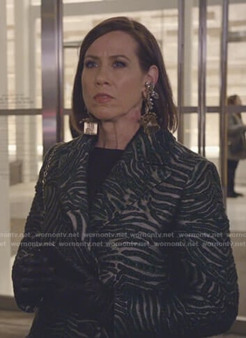 Diana's green zebra coat on Younger