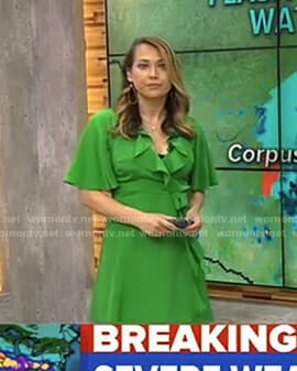 Ginger's green ruffled wrap dress on Good Morning America