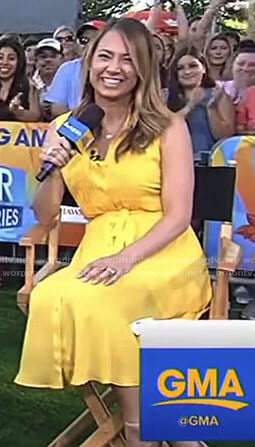 Ginger's yellow sleeveless shirtdress on Good Morning America