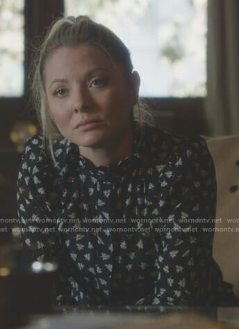 Jessie's black leaf print blouse on Nashville