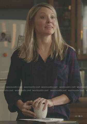 Jessie's navy plaid shirt on Nashville