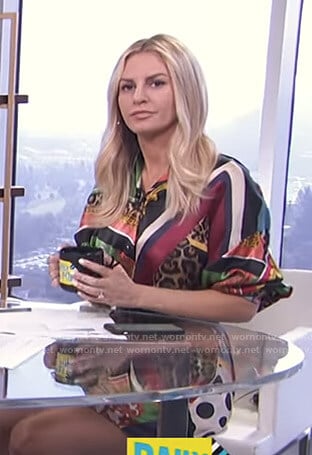 Morgan's mixed print shirtdress on E! News Daily Pop