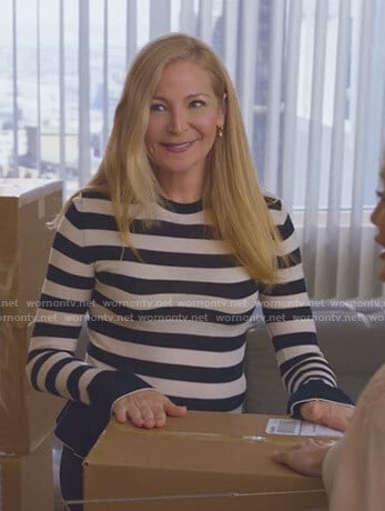 Pauline's striped bell sleeve sweater on Younger