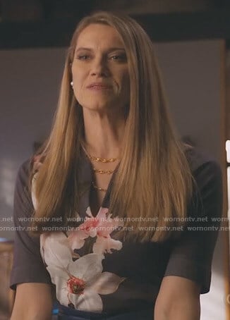 Sydney's grey floral dress on Take Two