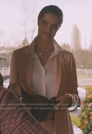 Sydney's pink asymmetric blazer on Take Two