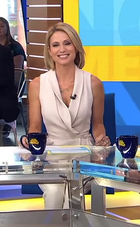 Amy's ivory wrap jumpsuit on Good Morning America