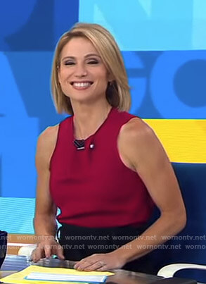 Amy's red barbell top on Good Morning America