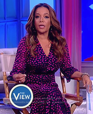 Sunny's polka dot print dress on The View