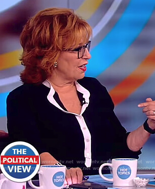Joy's black blouse with white trim on The View