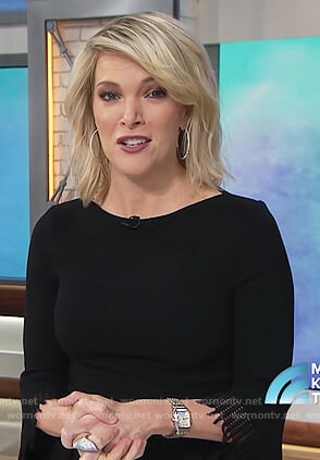 Megyn's black fringe sleeve top on Megyn Kelly Today