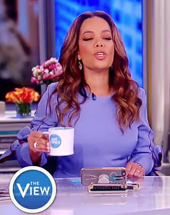 Sunny's blue bow sleeve dress on The View