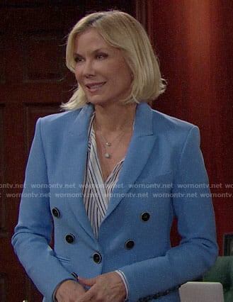 Brooke's blue blazer on The Bold and the Beautiful