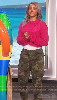 Eve's camo print cargo pants on The Talk