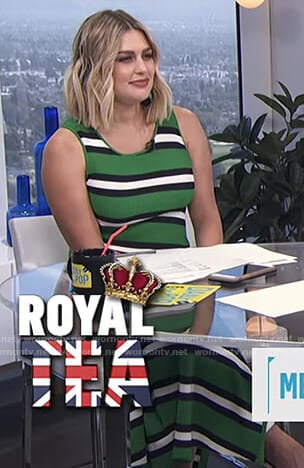 Carissa's green striped dress on E! News Daily Pop