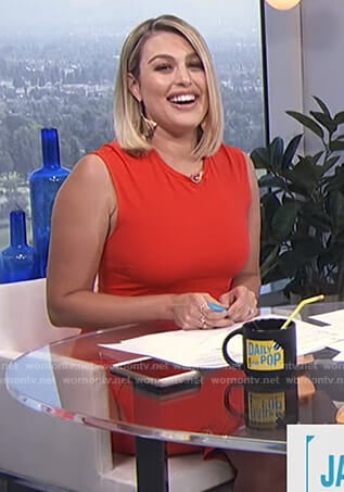 Carissa's red sheath dress on E! News Daily Pop