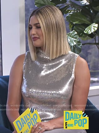Carissa's sequin sleeveless top on E! News Daily Pop