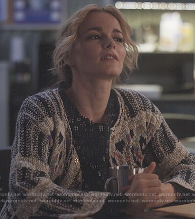 Lizzie's fringe cardigan and gingham print top on Instinct