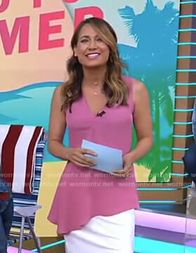 Ginger's pink draped sleeveless top on Good Morning America