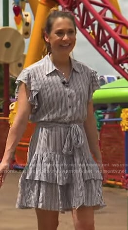Ginger's striped ruffled shirtdress on Good Morning America