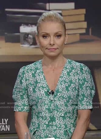 Kelly's green floral midi dress on Live with Kelly and Ryan