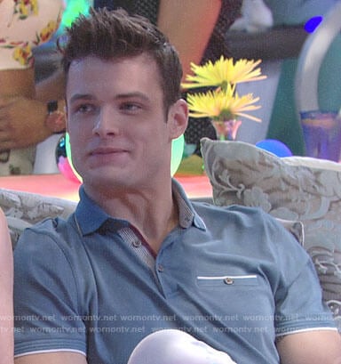 Kyle's blue polo shirt on The Young and the Restless